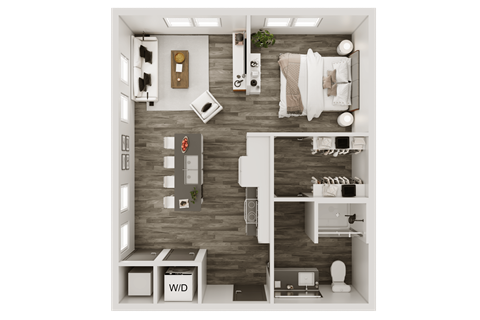 a1 floor plan  1 bedroom with 2 baths  129